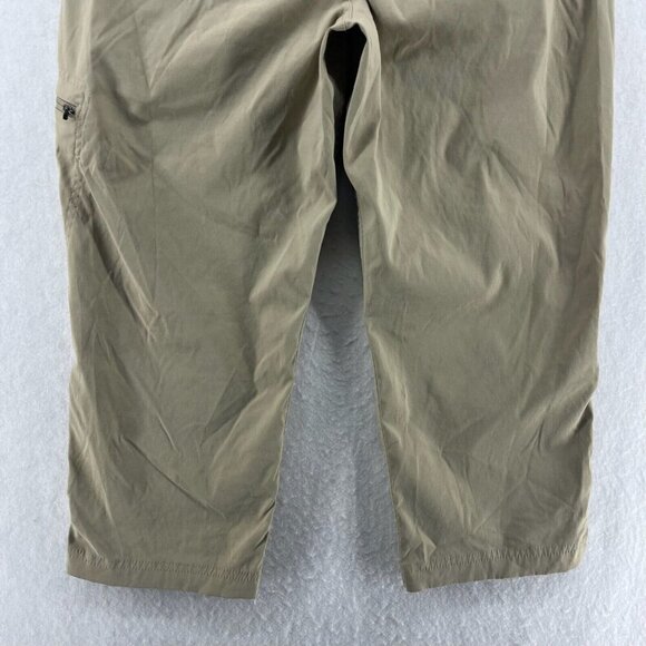 Eddie Bauer Cropped Pants Women's 8 Khaki Brown Midrise Zip Pocket Hiking Casual - Picture 9 of 13
